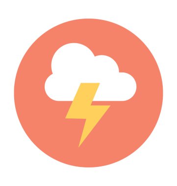 Bulut yıldırım vektör simgesi