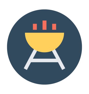Barbekü ızgara vektör simgesi