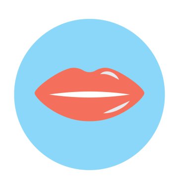 dudak düz vektör simgesi.