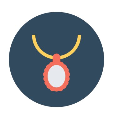 Kolye düz vektör simgesi