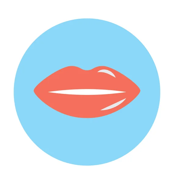 Lippen Flache Vektorsymbole — Stockvektor