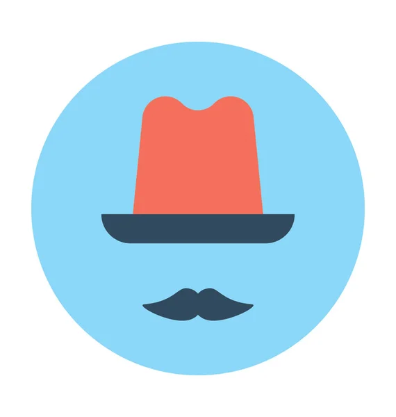 Hipster Flat Vector Icon — Stock Vector