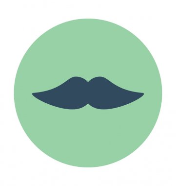 Bıyık düz vektör simgesi