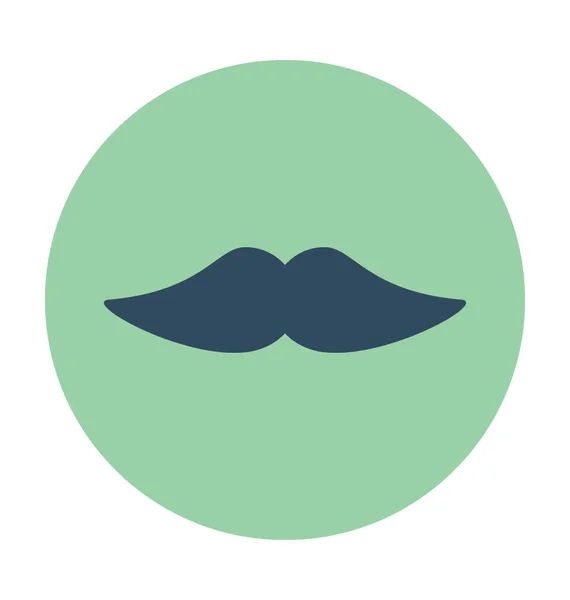 Moustache Plana Vector Ícone — Vetor de Stock
