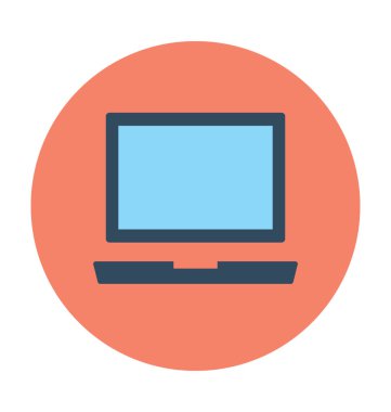 Laptop Düz Vektör Simgesi