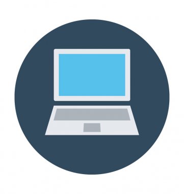 Laptop Düz Vektör Simgesi