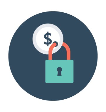 Para birimi korumalı vektör simgesi