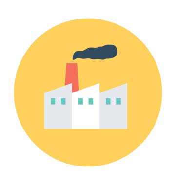 Fabrika Düz Vektör Simgesi