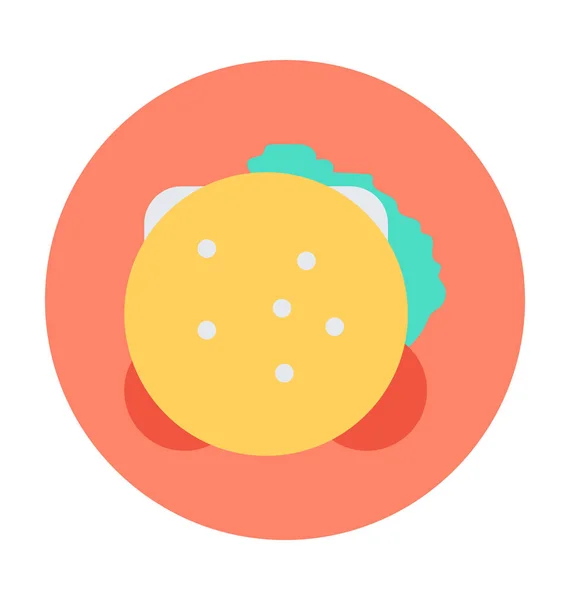 Burger Flat Vector Icon — Stock Vector