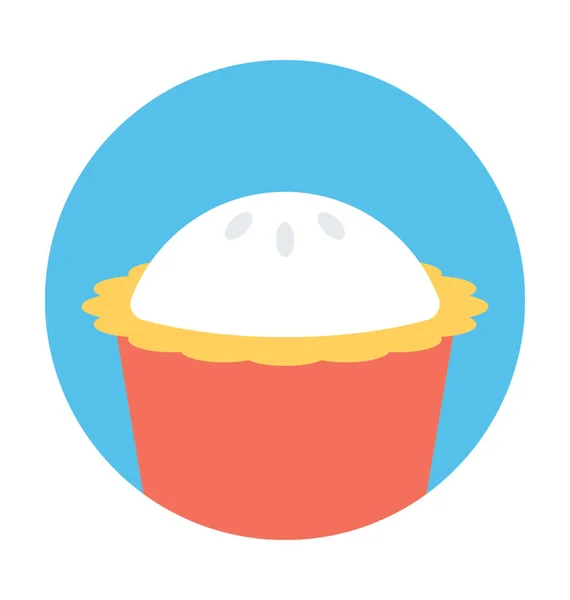 Pasta Düz Vektör Simgesi — Stok Vektör