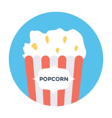 Patlamış mısır düz vektör simgesi