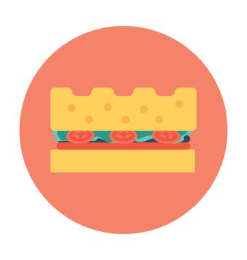 Burger düz vektör simgesi