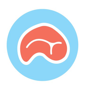 Biftek düz vektör simgesi