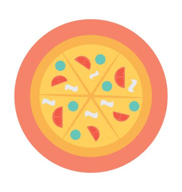 Pizza düz vektör simgesi