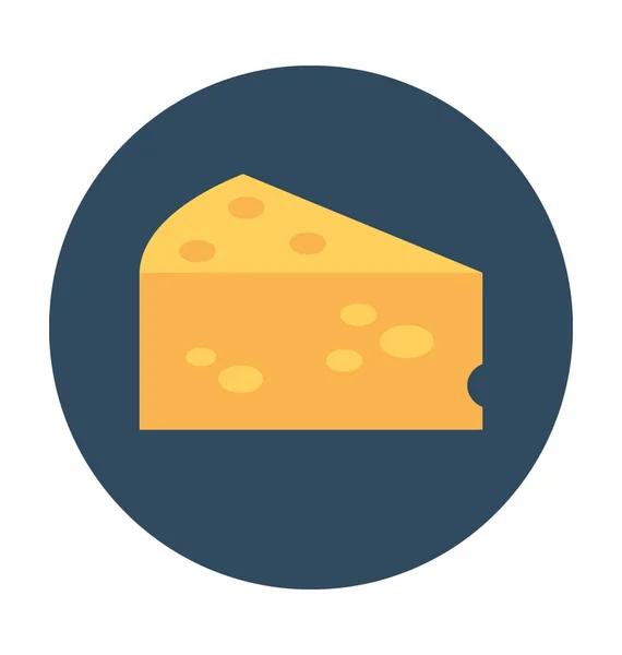 Queso Plano Vector Icono — Archivo Imágenes Vectoriales