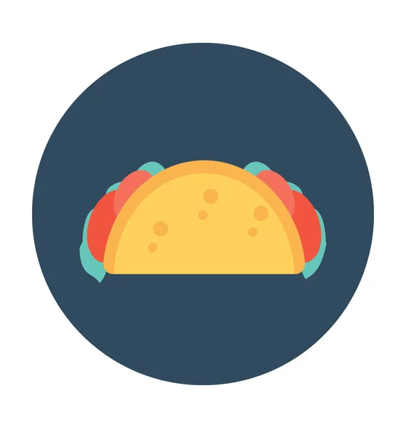 Tacos Plano Vector Icono — Vector de stock