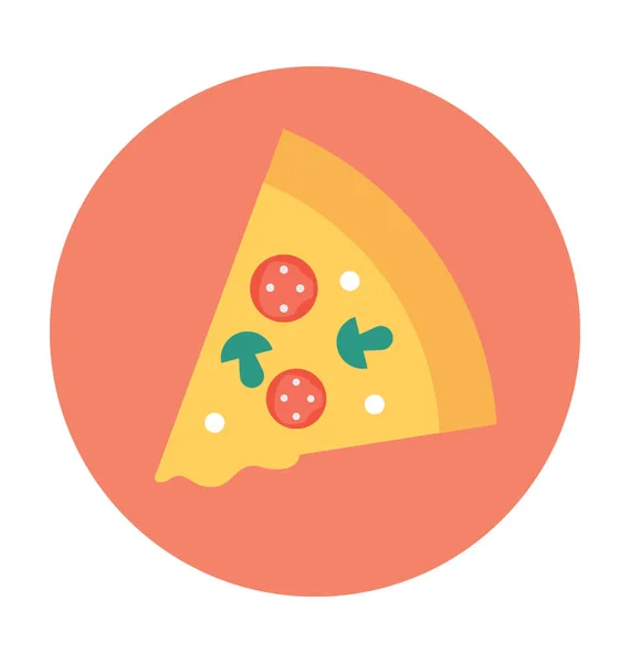 Pizza Flat Vector Icon — Stock Vector