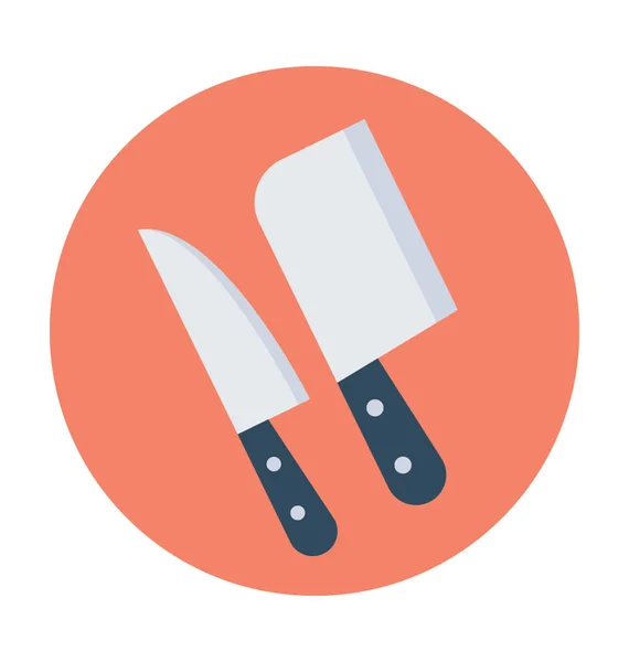 Messer Flache Vektor Symbol — Stockvektor