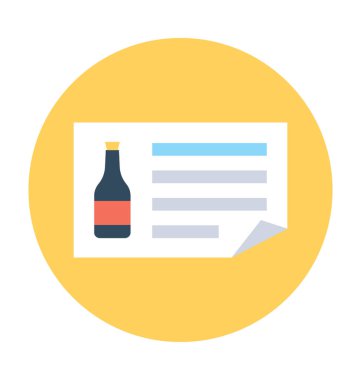 Şarap menüsü vektör simgesi