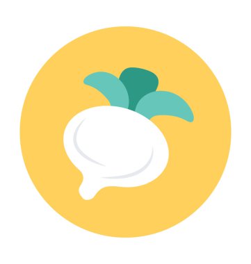 Şalgam düz vektör simgesi