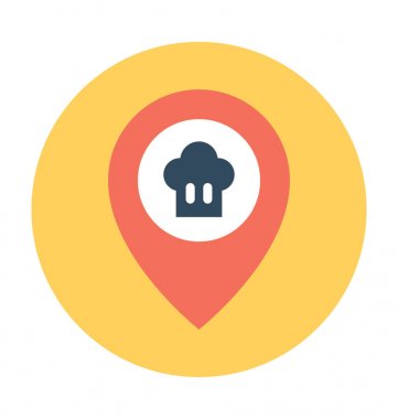 Restoran konumu vektör simgesi