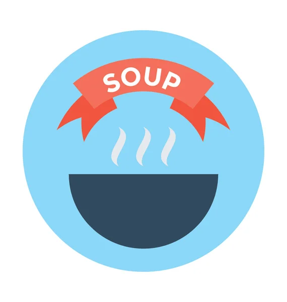 Soupe Plat Vectoriel Icône — Image vectorielle