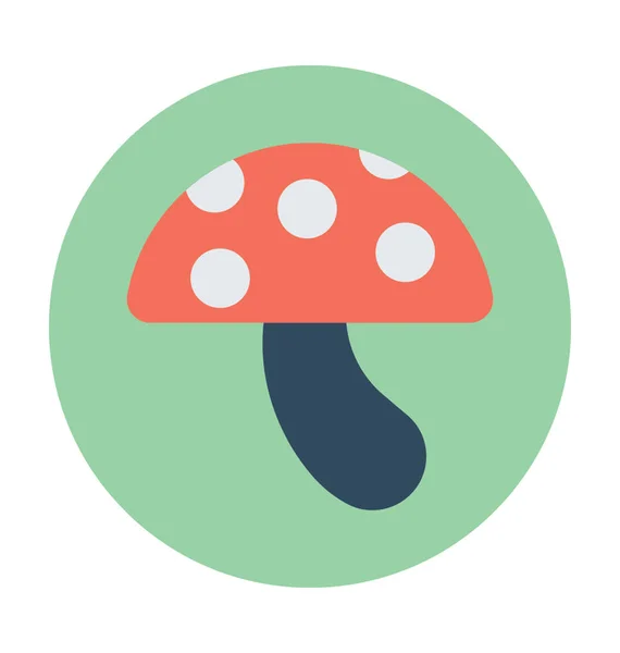 Mushroom Flat Vector Icon — Stock Vector