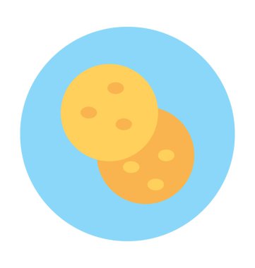 Bisküvi düz vektör simgesi