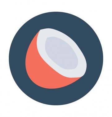 Hindistan cevizi düz vektör simgesi