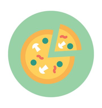 Pizza düz vektör simgesi