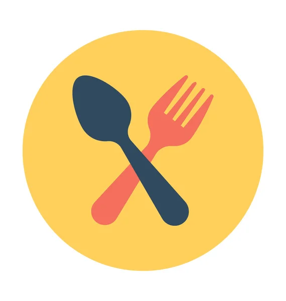 Cutlery Flat Vector Icon — Stock Vector