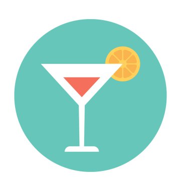 Kokteyl Düz Vektör Simgesi