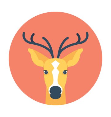 Ren geyiği düz vektör simgesi