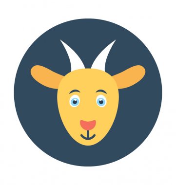 Keçi yassı vektör simgesi