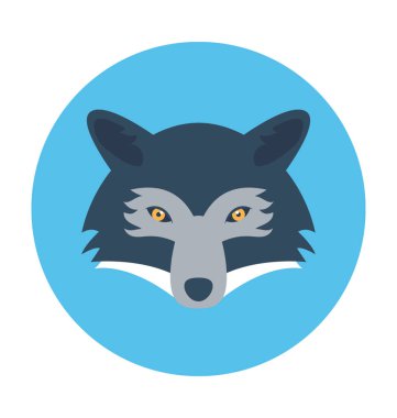 Fox düz vektör simgesi