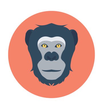 Goril düz vektör simgesi