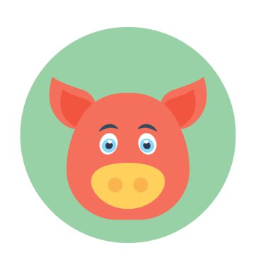 domuz yassı vektör simgesi