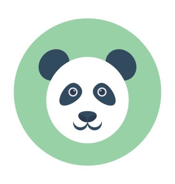 Panda düz vektör simgesi