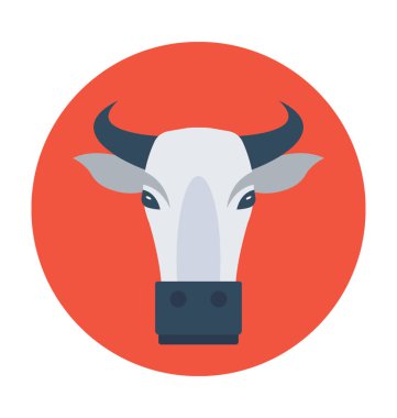 Boğa düz vektör simgesi
