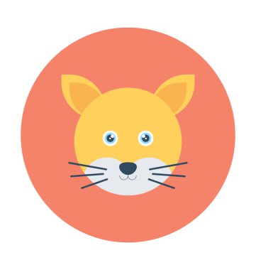 Kedi düz vektör simgesi