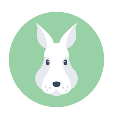 Tavşan düz vektör simgesi