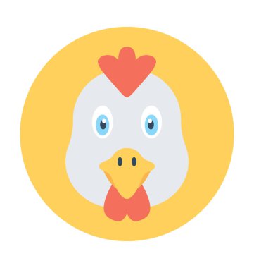 Horoz düz vektör simgesi