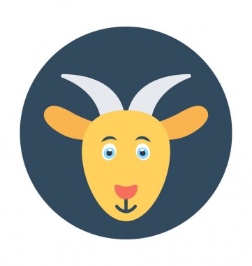 Antilop düz vektör simgesi