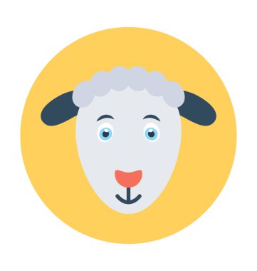 koyun yassı vektör simgesi