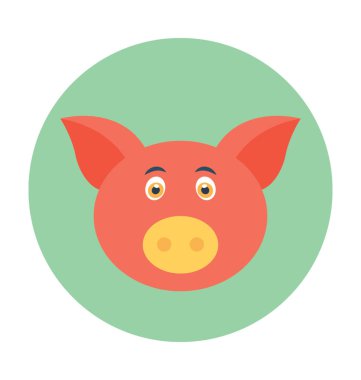 Yaban domuzu düz vektör simgesi