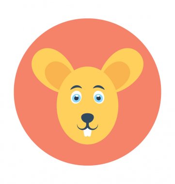 Tavşan düz vektör simgesi