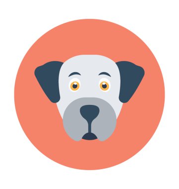 Bulldog düz vektör simgesi