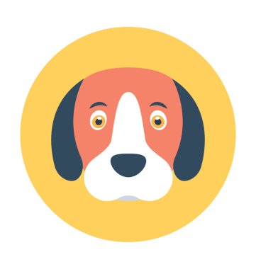 Bulldog düz vektör simgesi