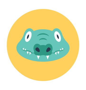 Timsah düz vektör simgesi