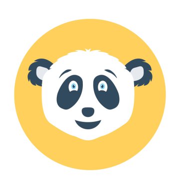 Panda düz vektör simgesi